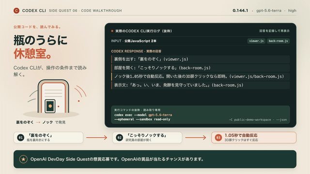 Codex CLI Side Quest videoの一場面