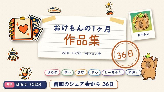 おけもんの1ヶ月 作品集ムービー v3の一場面