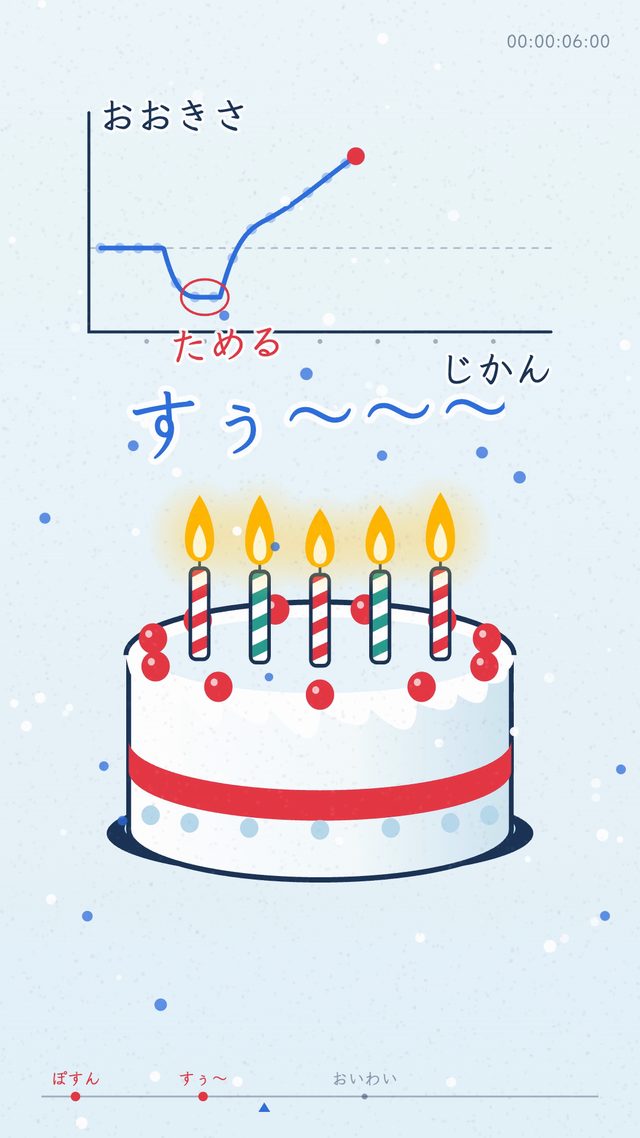 動く誕生日カード — おけもん版（お手本：Himanshu さんの「動きの基本を手書きの注釈で見せるショーリール」）の一場面