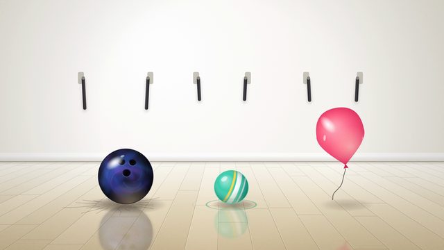 重いボールと軽いボール — おけもん版（お手本：Himanshu の動きの原則ショーリール）の一場面